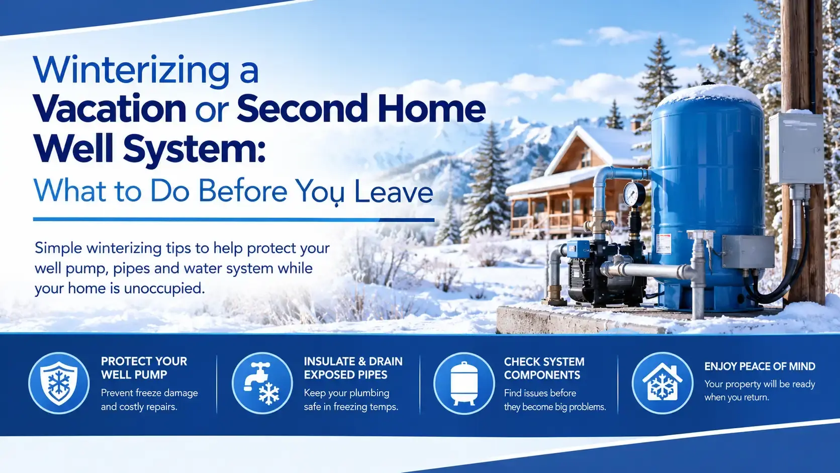 Winterizing a Vacation or Second Home Well System What to Do Before You Leave